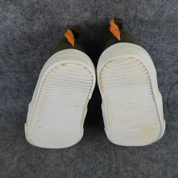 Old Navy Shoes Kids 8 Sneakers Dinosaur Slip On Canvas Toddler Green Orange Dino - Picture 11 of 12